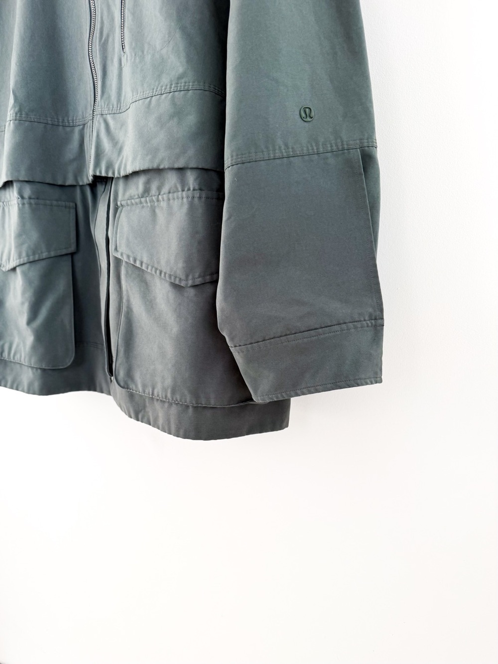 NEW Lululemon Men's Green-Gray Zip-Front Utility Field Jacket XL Detachable - Picture 8 of 15